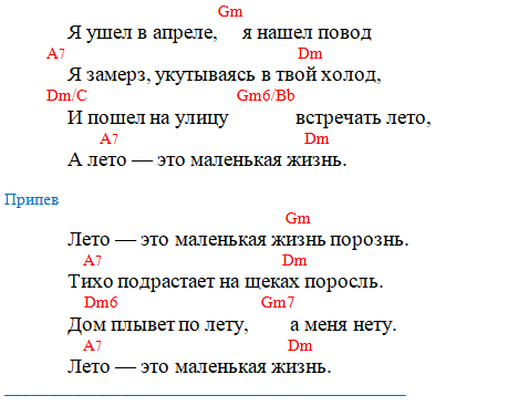 Кино - Пачка сигарет (Аккорды)
