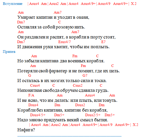 Кино - Пачка сигарет (Аккорды)